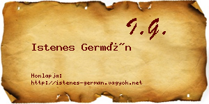 Istenes Germán névjegykártya
